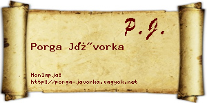 Porga Jávorka névjegykártya